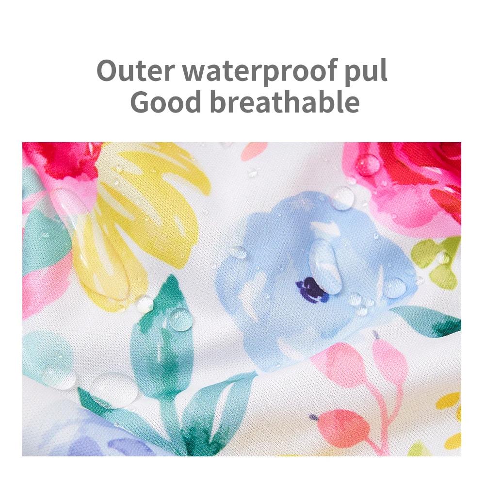 Elinfant – couche-culotte en tissu imperméable pour bébé, avec 4 absorbants, en tissu maille, os int