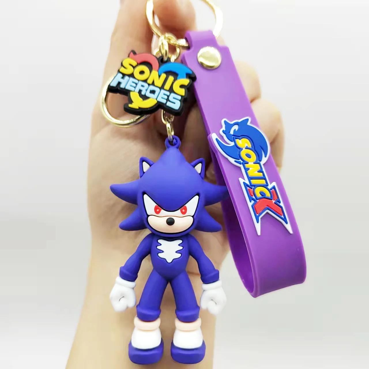 Porte-clés Sonic Shadow Knuckles pour enfants, figurines d'anime, porte-clés en PVC, sacs, accessoir