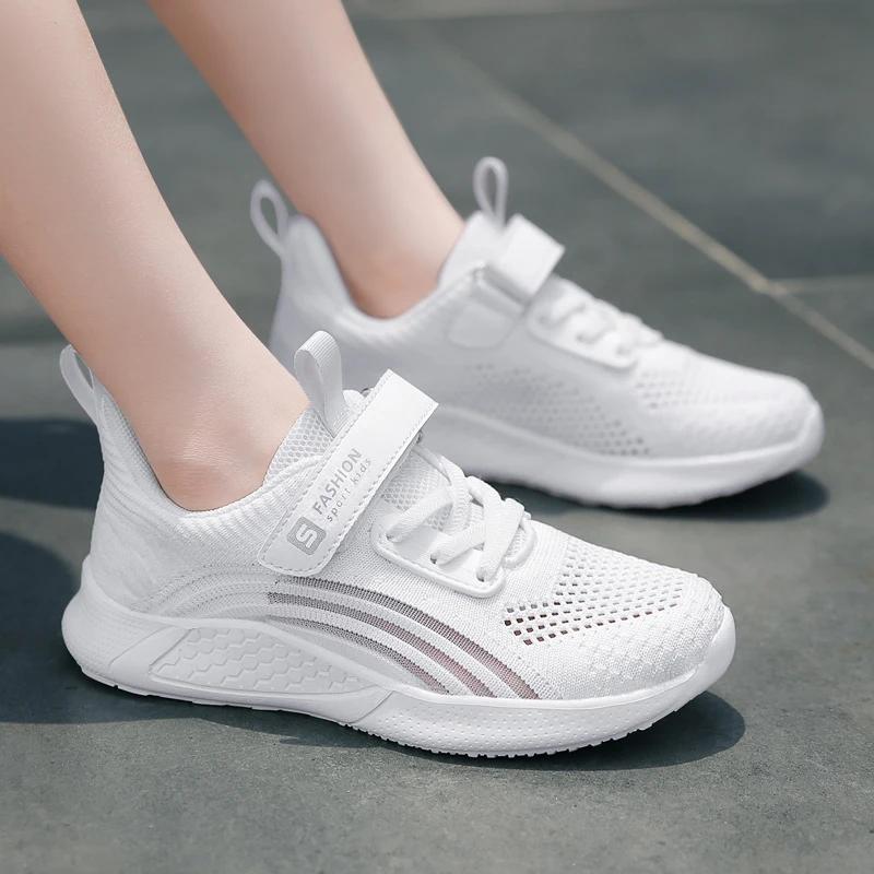 Chaussures de course légères en maille blanche pour fille - Baskets colorées mode été automne 2025