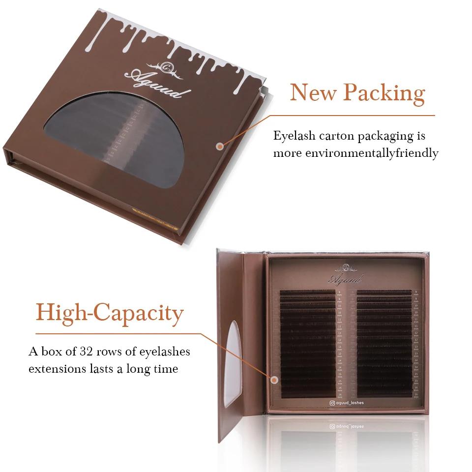 AGUUD 32 rangées deux couleurs mélangées marron cils Premium couleur Caramel vison individuel cachem