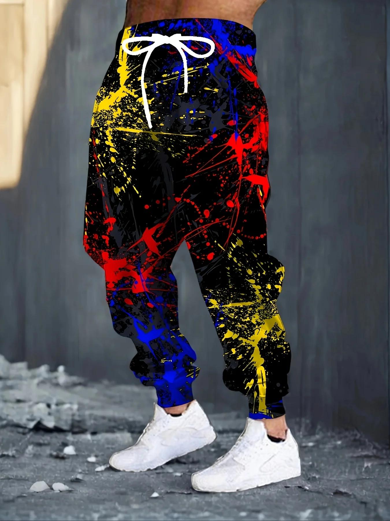 Mode hommes 2025 pantalons de survêtement Graffiti imprimé Joggers pantalon ajusté pantalon de salon