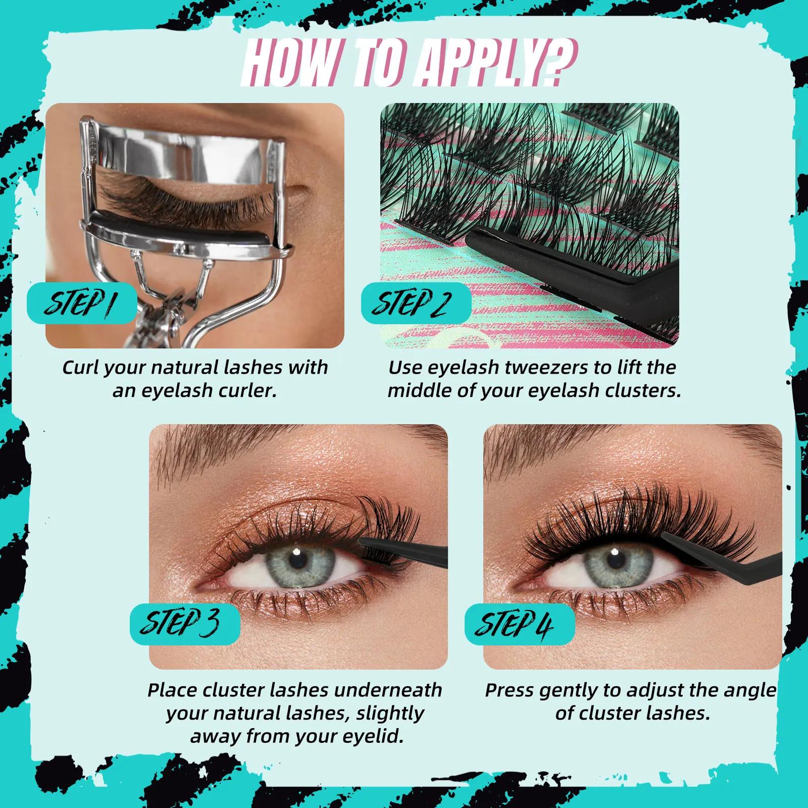 Amzgirl-Kit d'Extensions de Cils avec Pince à Épiler et Dissolvant, DIY, 144 Pièces