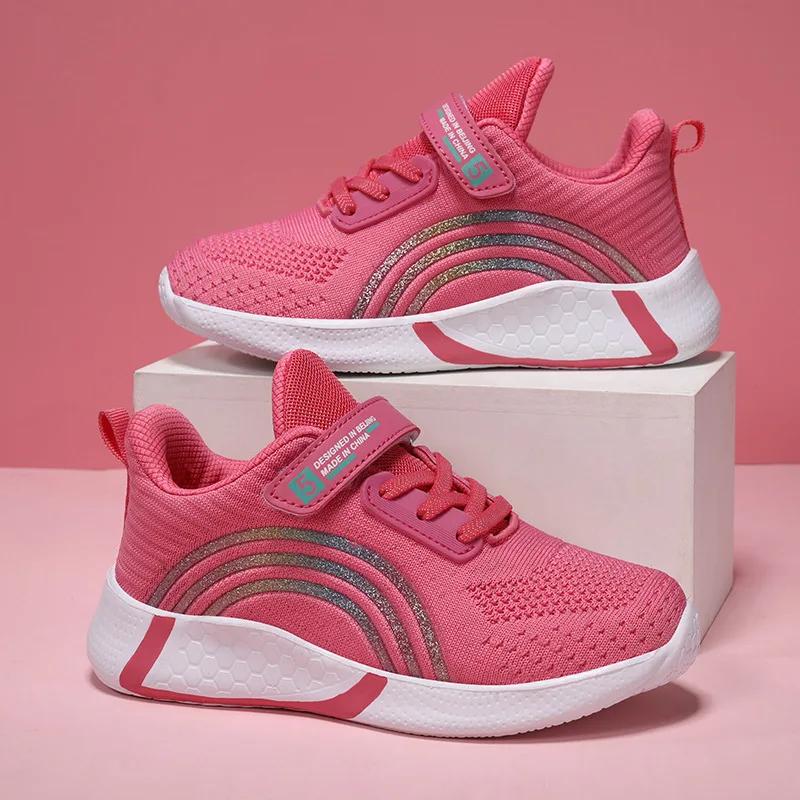 Nouveau Design rouge formateurs chaussures pour enfants filles confortable plate-forme fille chaussu