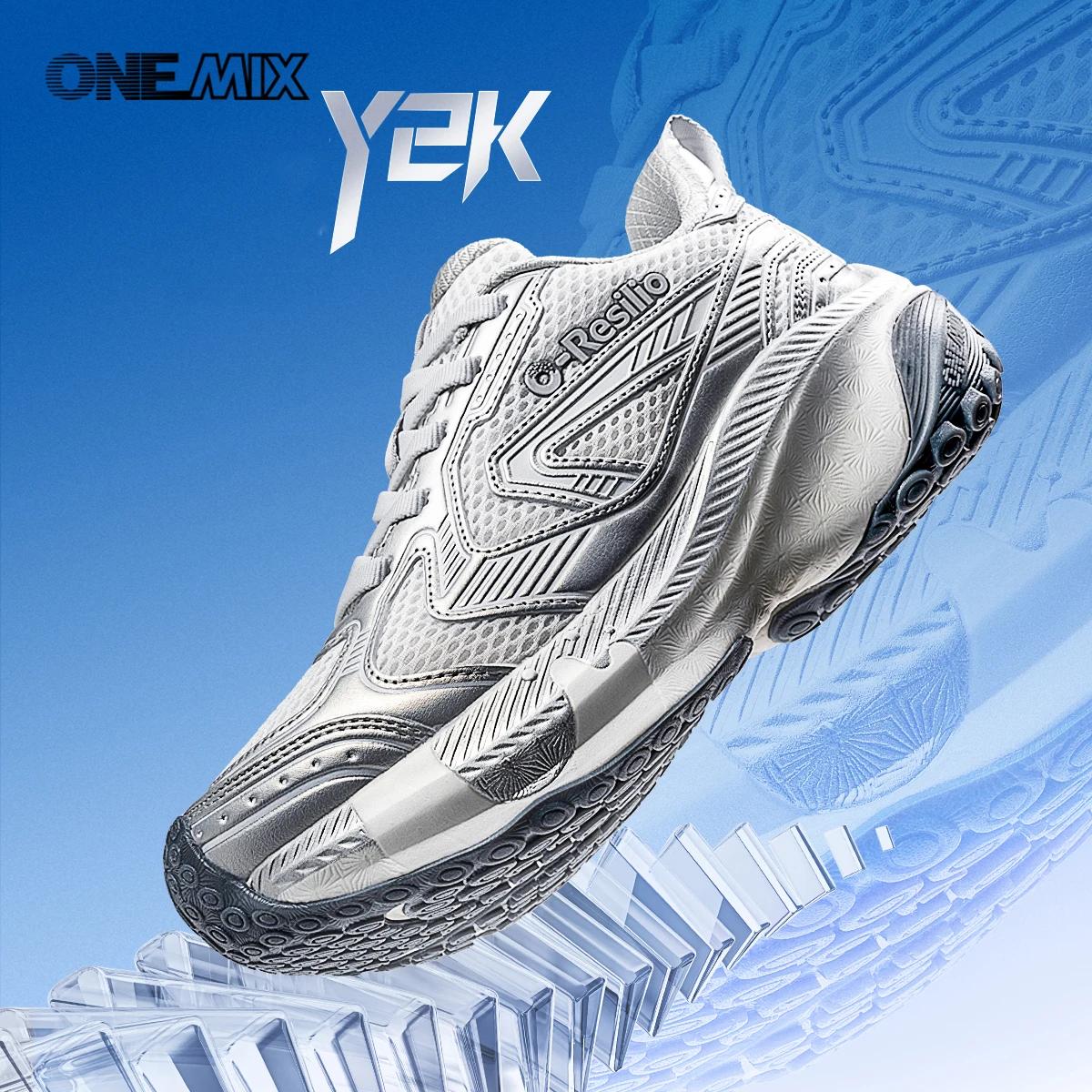 ONEMIX chaussures de Sport rétro bout rond à lacets fonction extérieure chaussures de course basses 