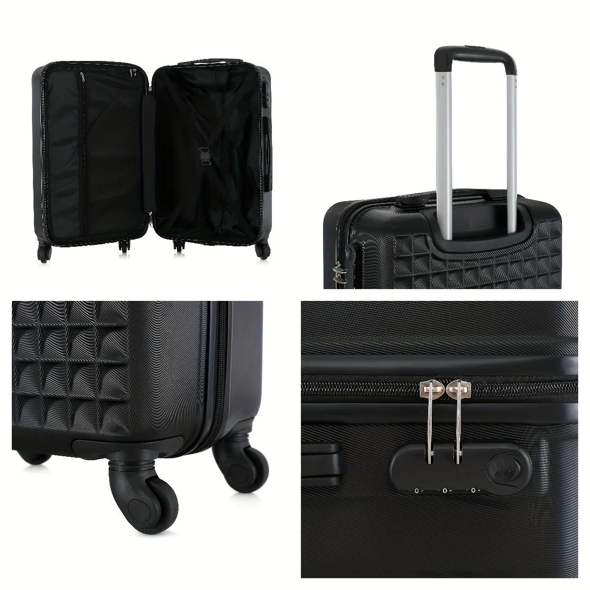 Ensembles de bagages à roulettes rigide ABS 4 pièces (18/23/27 pouces + étui à cosmétiques 13 pouces