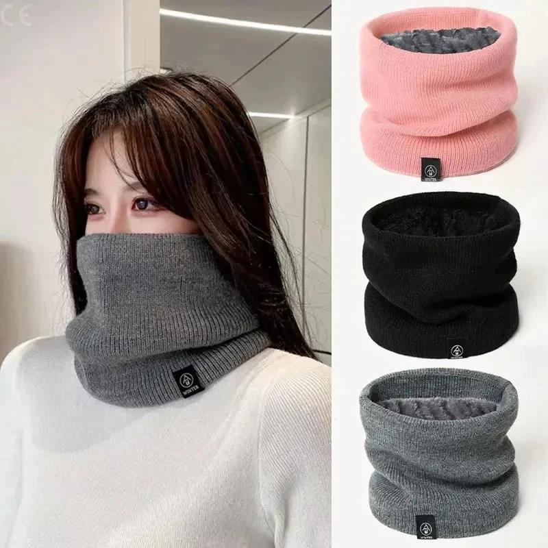 Mode femmes tricoté écharpe solide cachemire comme hiver Snood foulards dame chaud épais unisexe hom