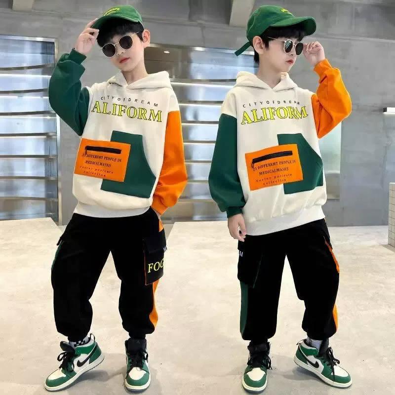Garçons sweat ensembles automne nouveau Sport costumes décontractés adolescents tendances hauts + pa
