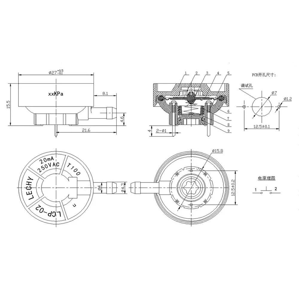 Pressostat négatif PCB LFS-02/KBQ-02B pour machine d'emballage sous vide aspirateur LECHY/LCP-02B