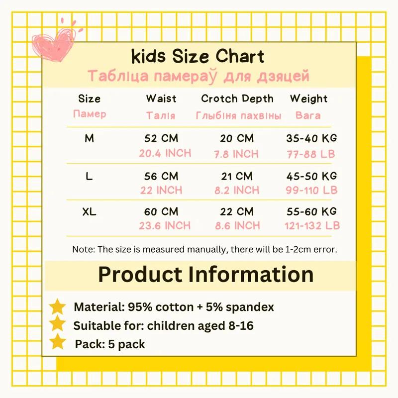 5 pièces/ensemble adolescents sous-vêtements pour fille coton adolescentes slips doux adolescente cu