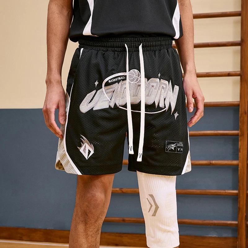 Short de Basket-Ball en Maille Respirante pour Homme, Style de Rue, Ceinture artificiel astique, Sho