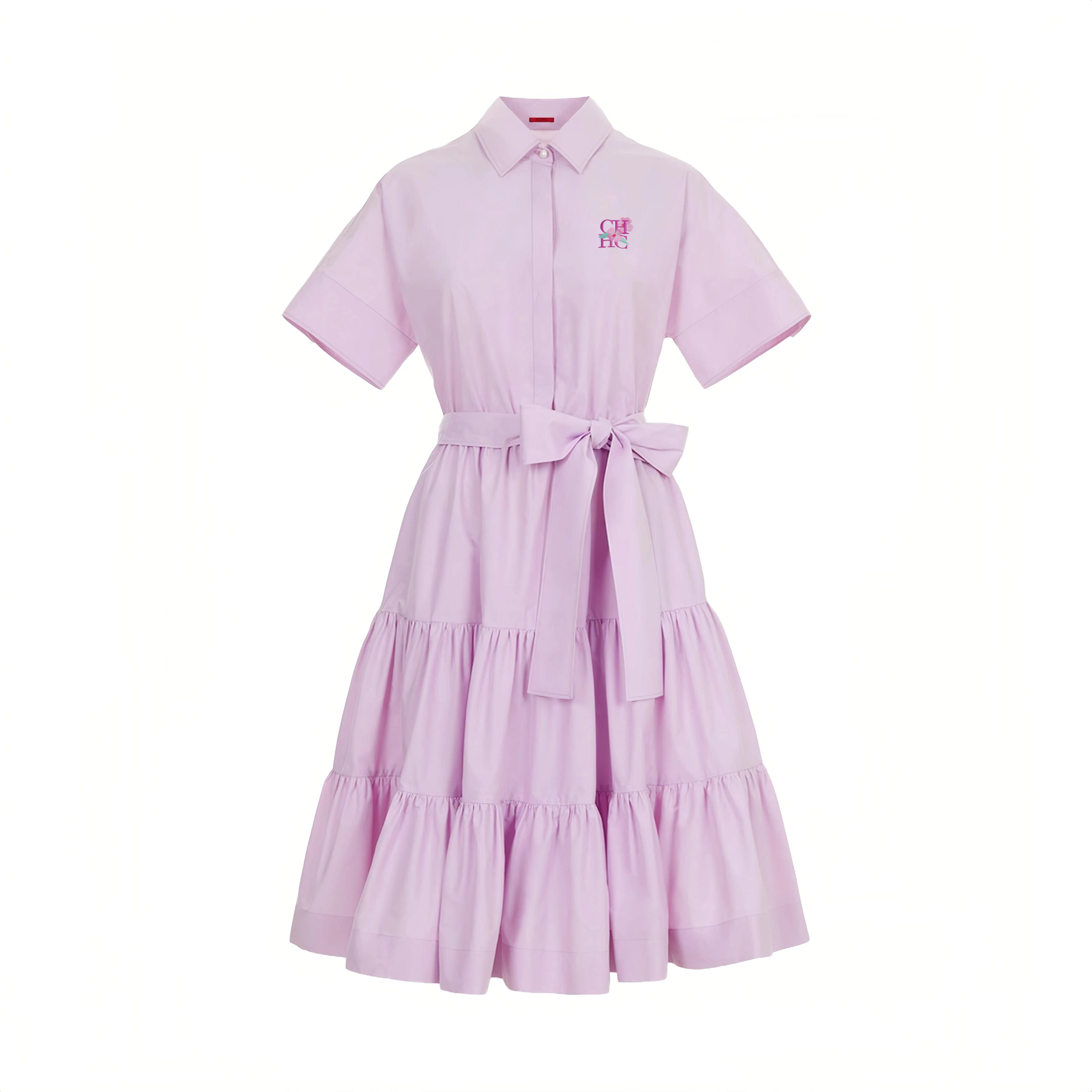 CHCH robe femme nouveau col rose brodé tenue décontracté pour femme Simple fête d'affaires