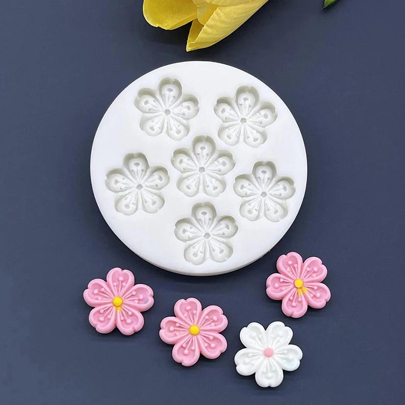 Moule en silicone en forme de fleur Sakura, ustensile de cuisson pour gâteau Chi, Har, Fourmi, outil