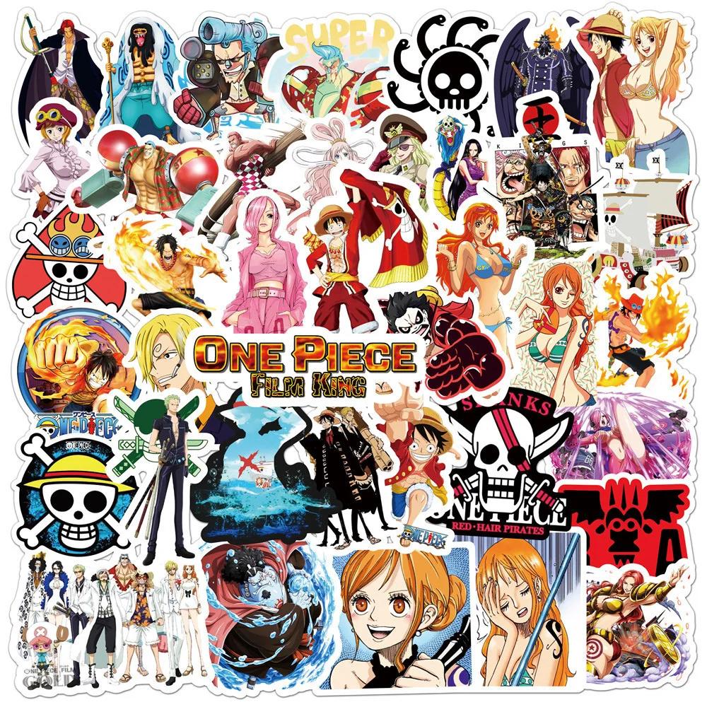 48/50/100 pièces une pièce autocollants Anime Luffy Zoro Chopper dessin animé décalcomanies bricolag
