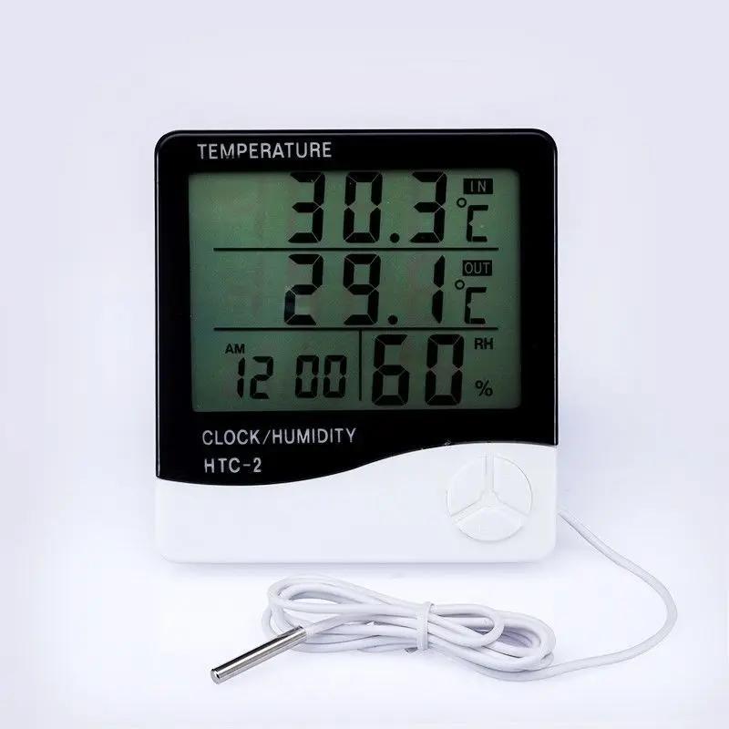 LCD Numérique Température Humidité Mètre HTC-2 Maison Intérieur Extérieur Hygromètre Thermomètre Sta