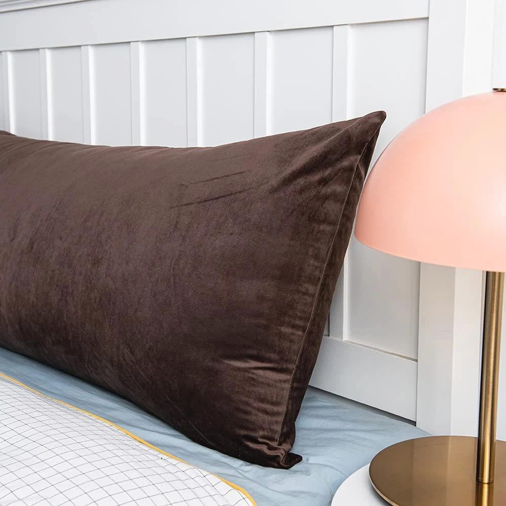 Housse de coussin en velours douillet 50x70 50x100, double coussin lombaire de luxe, housse décorati