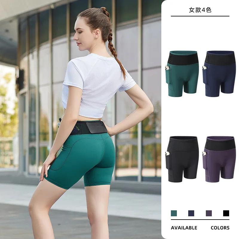 Short de compression avec poches pour femme, vêtements de sport à haute élasticité, entraînement spo