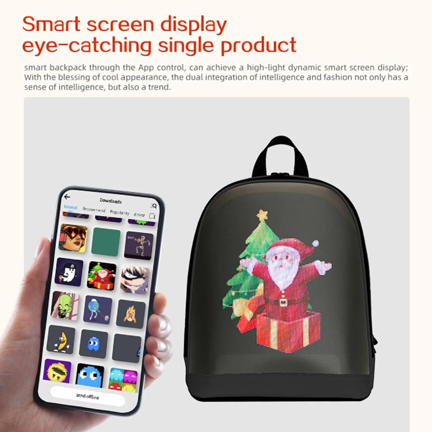 Sac à dos LOY T7-3 avec écran LED, connexion Bluetooth, contrôle par application, affichage publicit