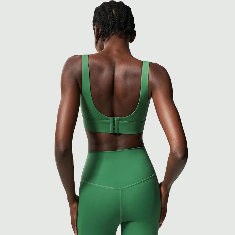 Ensemble yoga fitness deux pièces femmes - Couleur unie extensible séchage rapide running