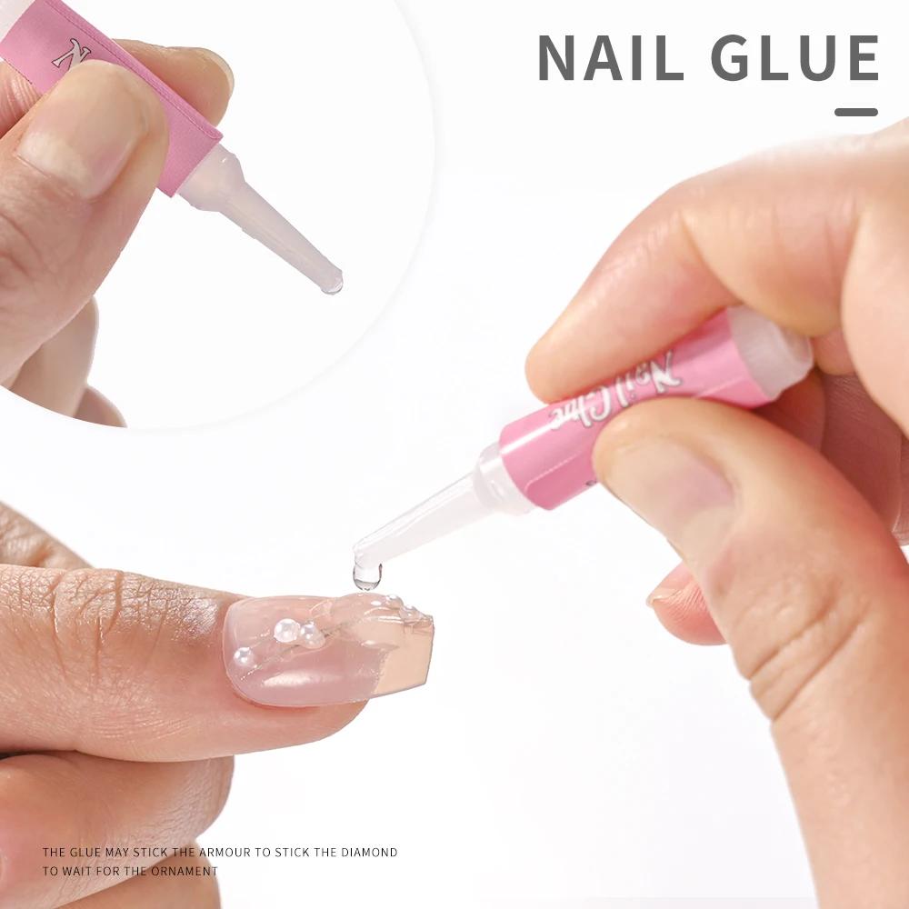 Paquet de 100 pièces de colle de réparation d'ongles pour presse acrylique sur les pointes d'ongles 