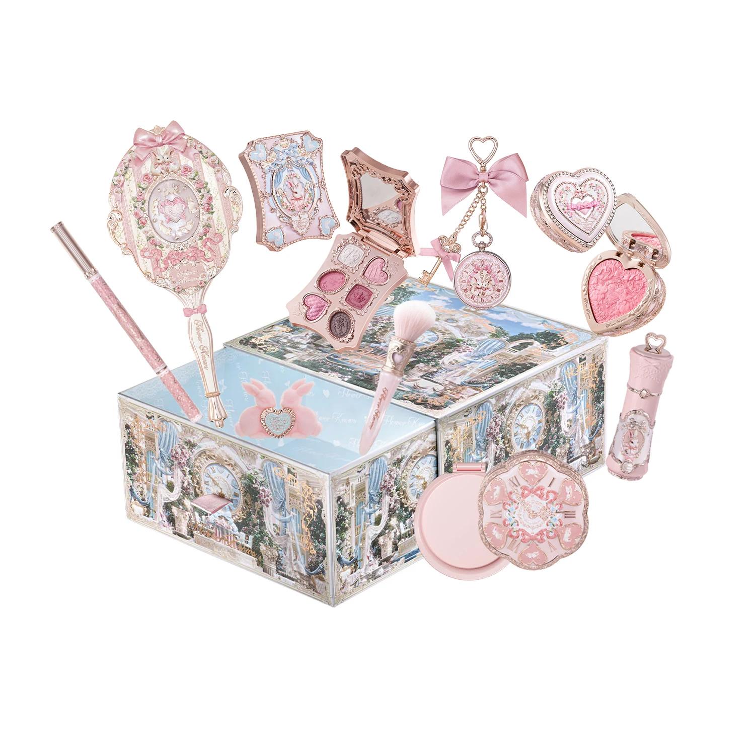 Ensemble de maquillage Flower Knows Bunny Garden - Boîte de cosmétiques vegan sans cruauté avec blus