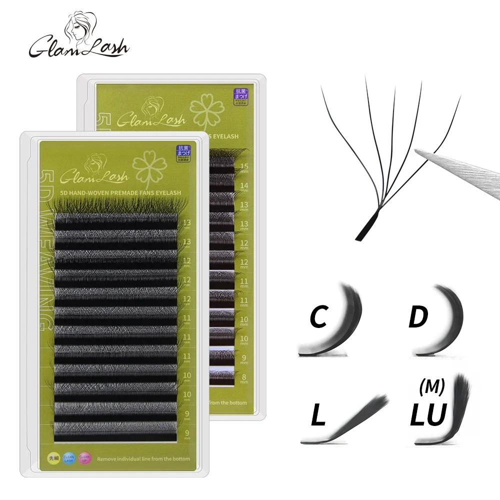 GLAMLASH 3D 4D 5D W en forme de cils cils facile ventilateur Extensions de cils en gros YY préfabriq