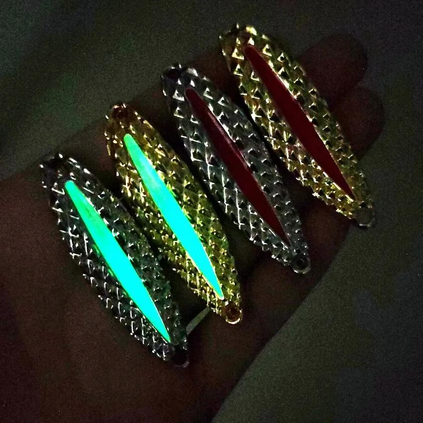 4 pièces cuillère de leurre de pêche en métal lumineux 2.5g 5g 7g 10g 15g 20g or/argent appât de poi