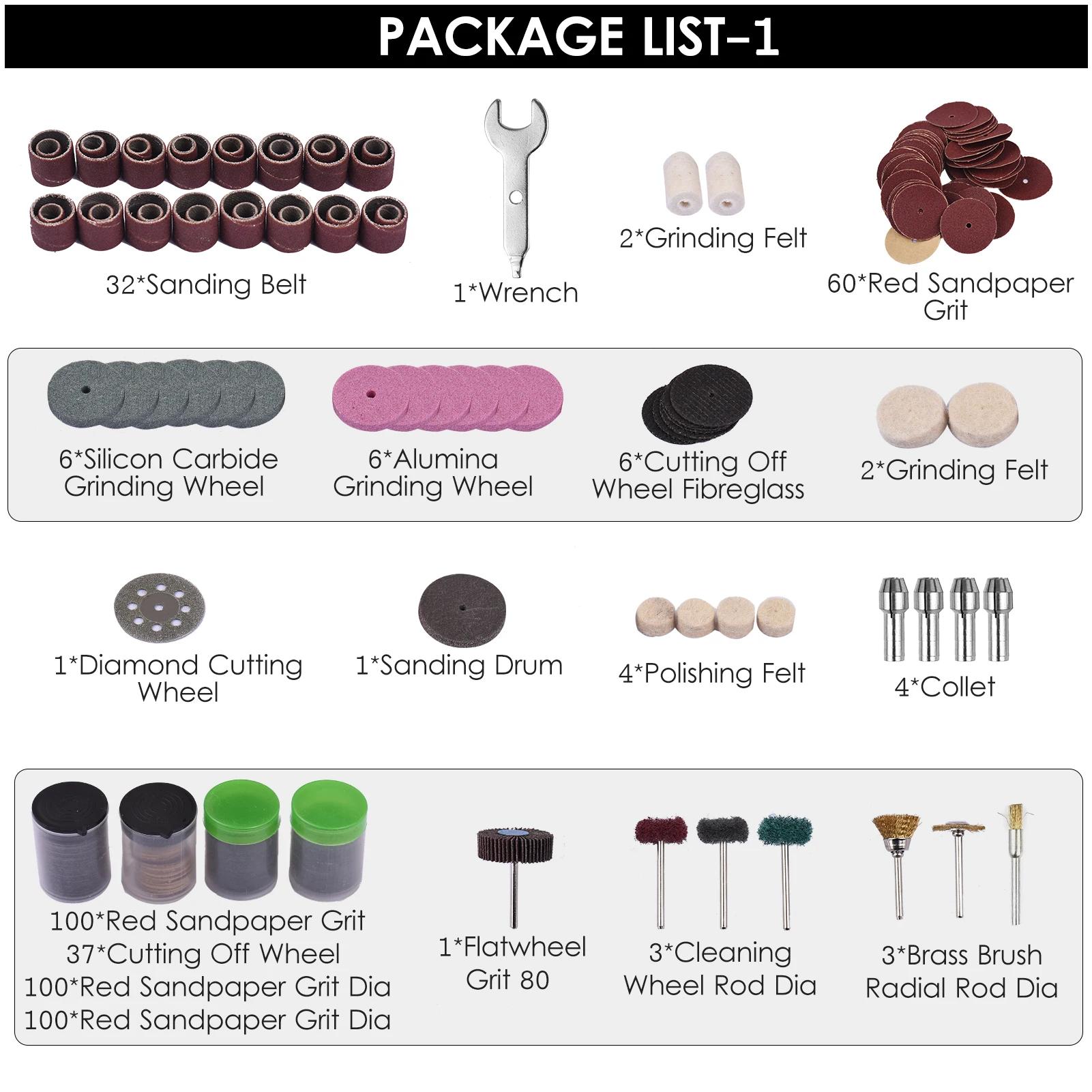 Ensemble d'accessoires pour mini perceuse électrique, kit d'accessoires pour outils à distance, ponç