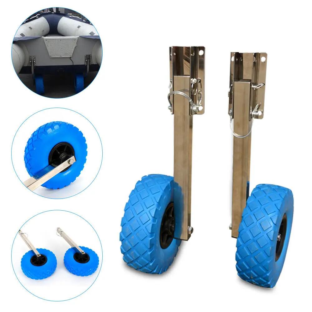 Jeu de roues de remorque de bateau gonflable, remorques de bateau à chariot, roues de lancement pour