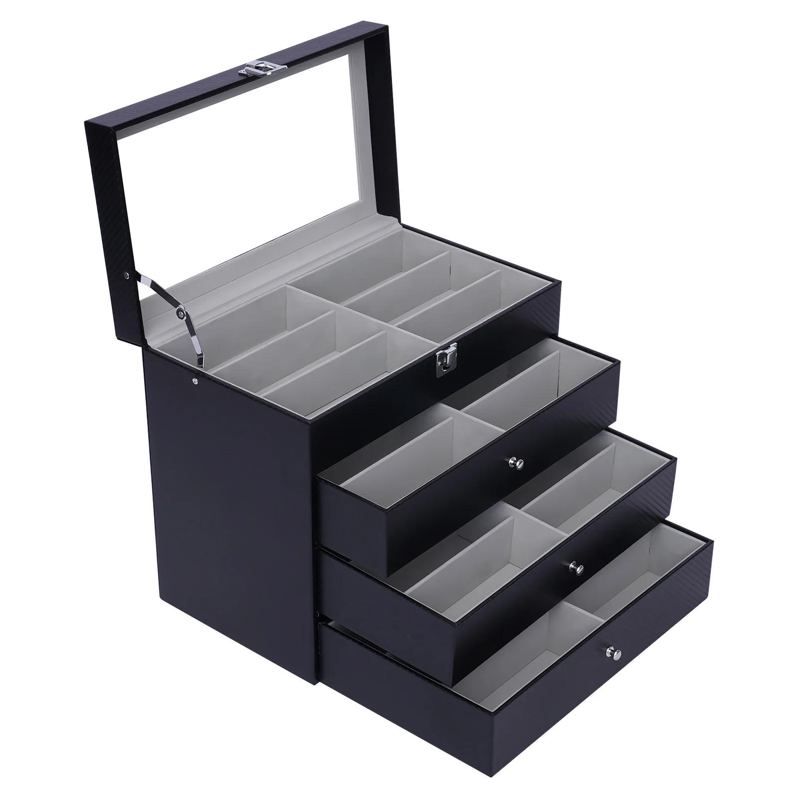 Boîte de rangement pour lunettes de soleil, porte-lunettes, étui à 24 grilles