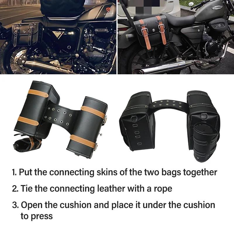 Sacs arrière de queue de bagage pour Sportster 883 1200 Honda Yamaha Suzuki, sacoches latérales de m