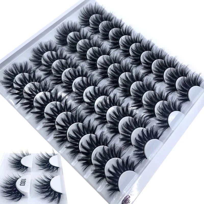 AMSDCN nouveaux 16/20 paires de cils 100% vison étendent naturellement et dramatiquement les faux ci