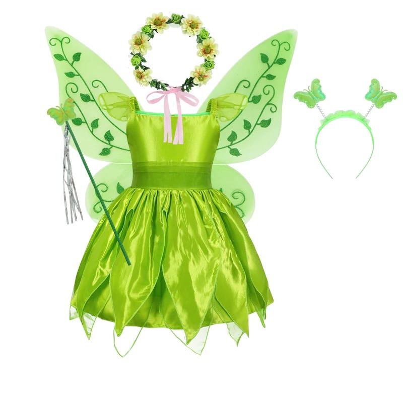 Robe de fée des fleurs pour filles, déguisement de princesse pour enfants avec ailes, costume de pri