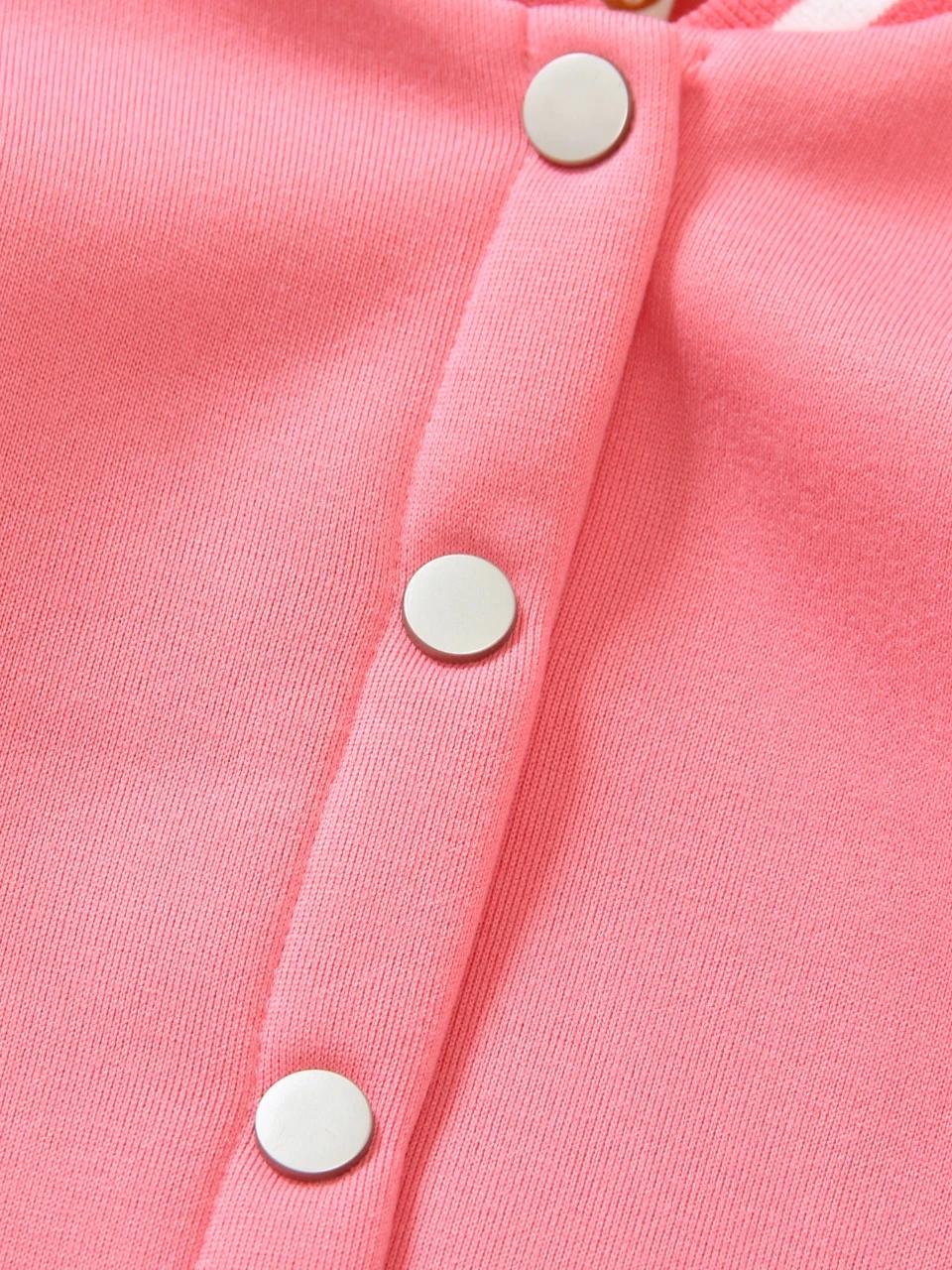 Vestes de Baseball roses décontractées et à la mode pour filles, automne et hiver, avec motifs impri