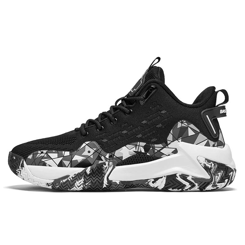 Chaussures de basket-ball montantes pour hommes, baskets en maille respirante, confortables, grande 