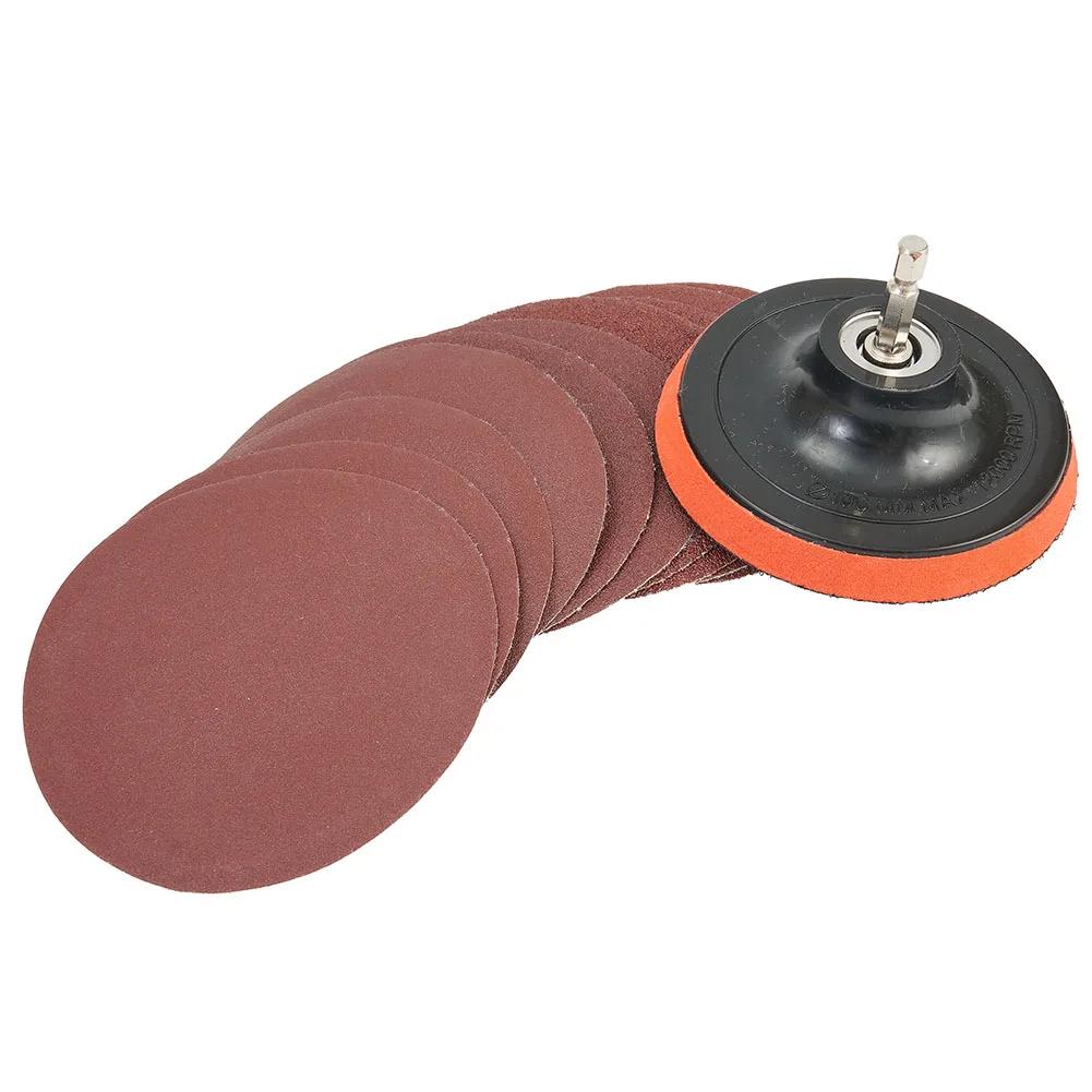 Disque de ponçage de 4 pouces, papier de sable à crochet et boucle de 100mm, tampon de support de gr