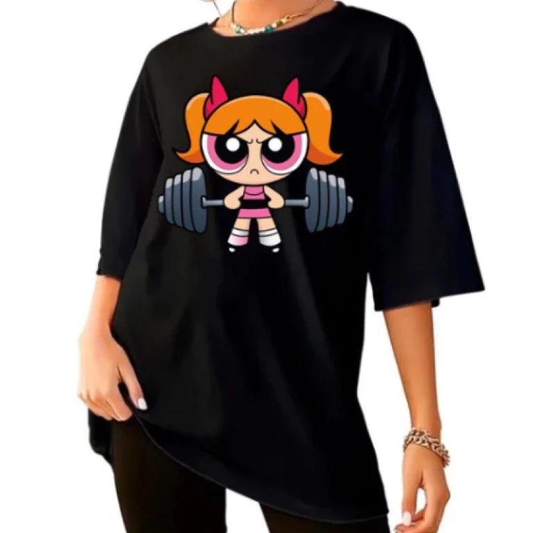Filles Super puissant Blouse formation Streetwear T-shirt chemise femme académie gymnase Fitness T-s