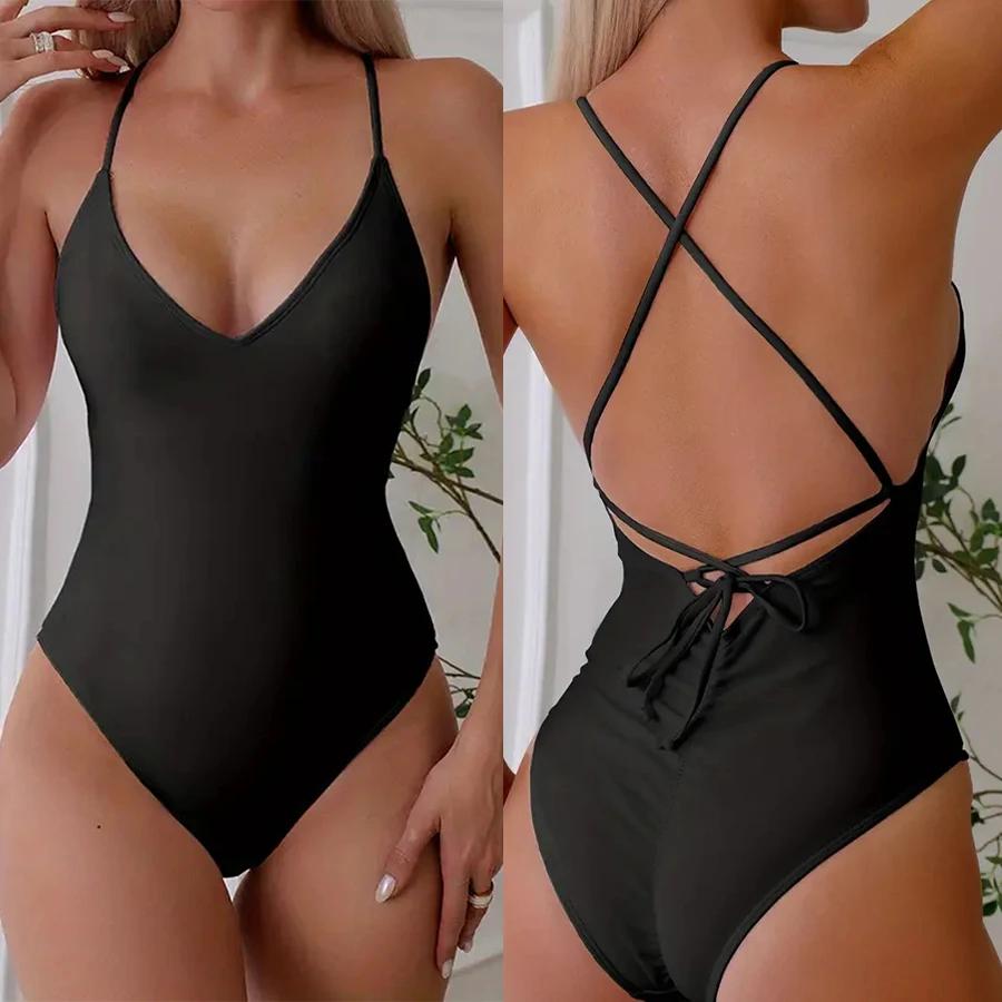 Solide une pièce maillot de bain femmes maillots de bain 2025 nouveau Bikini Sexy body grande taille