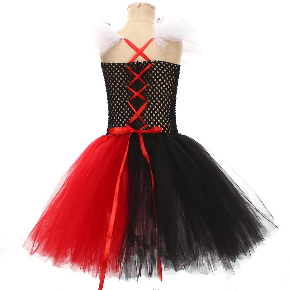 Costume Tutu reine de cœur pour filles, robe fantaisie Alice au pays des merveilles, tenue de carnav