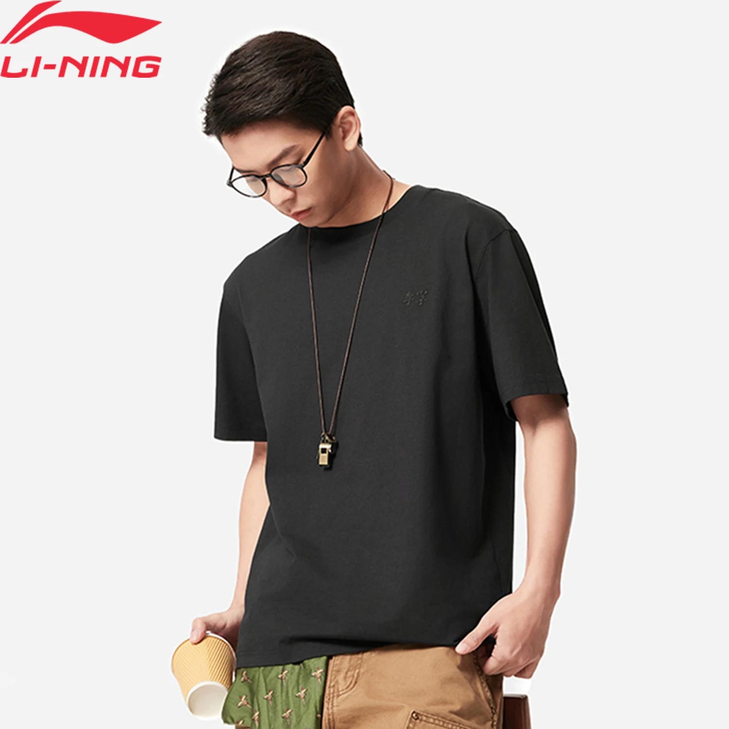 Li-ning T-Shirt de Style sportif pour hommes 75% coton 25% Polyester coupe régulière doublure confor