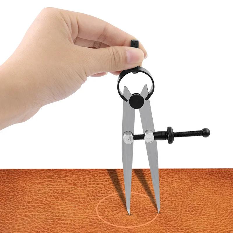 Boussole en cuir réglable verrouillable en acier au carbone diviseur aile Creaser bricolage maroquin