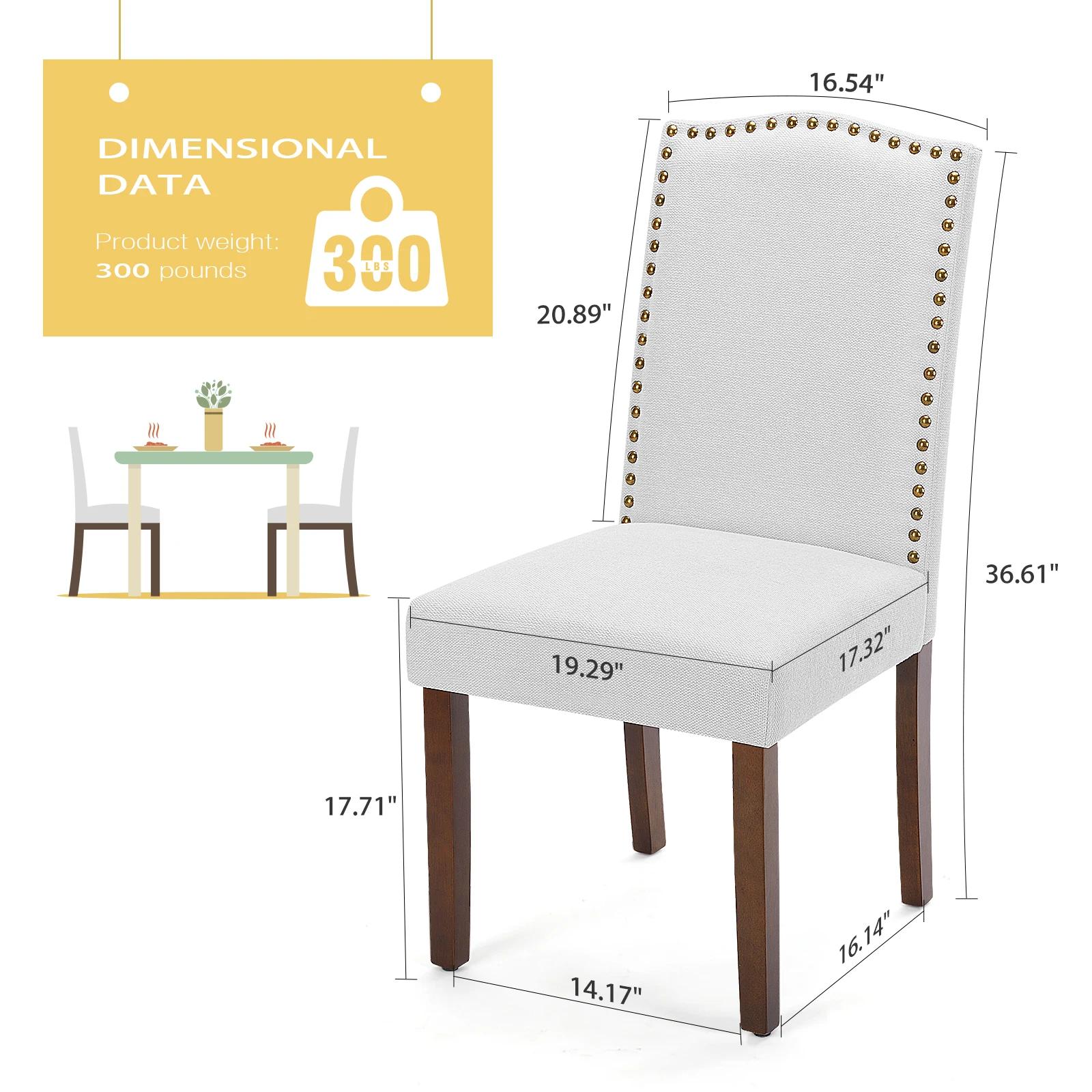 JIAN-Ensemble de chaises de salle à manger avec dossier rembourré, coussin en éponge épaissie, chais