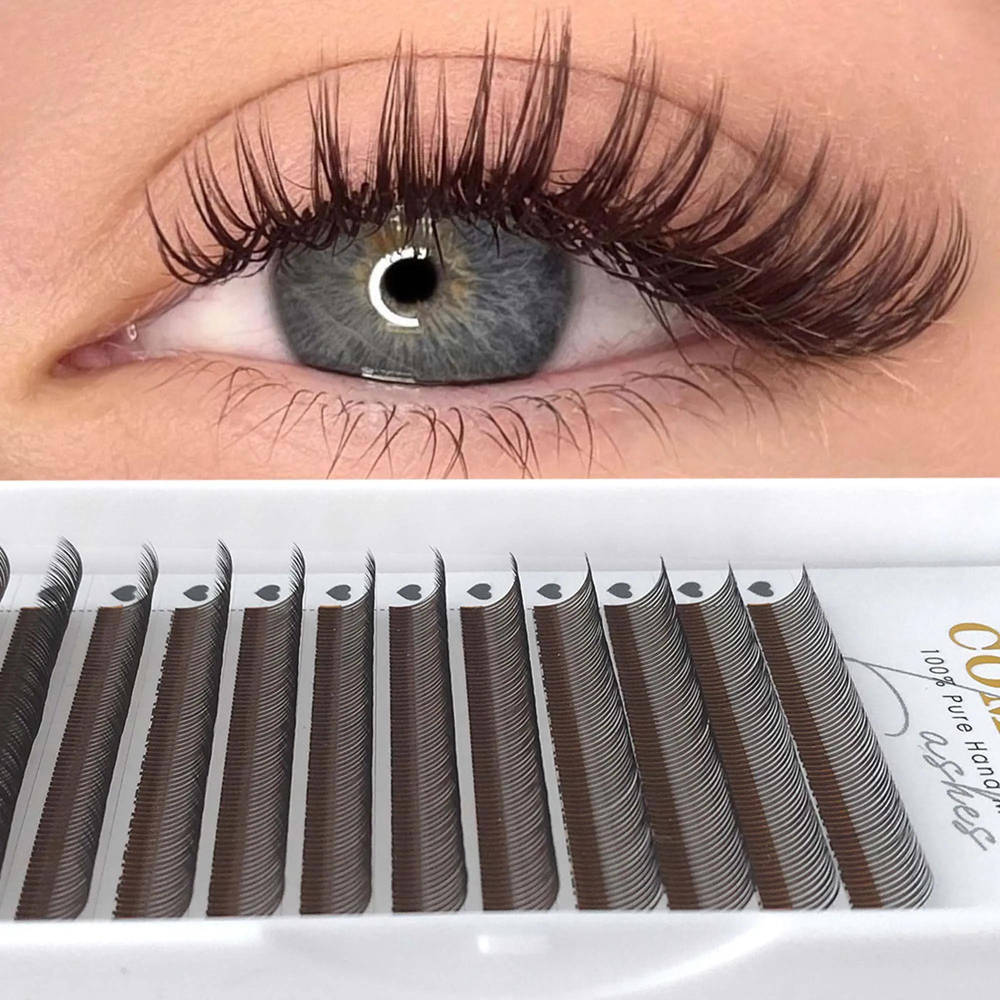 CoMango 5D Brown Russie Volume Spikes Fairy Flora Mink Extension de cils greffe individuel Ventilate