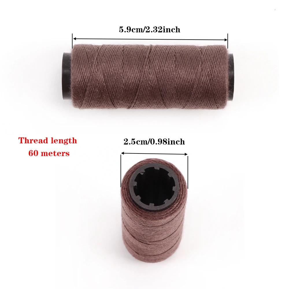 Aiguille et fil pour Extensions de cheveux, noir, marron, Beige, fils à coudre avec aiguilles incurv