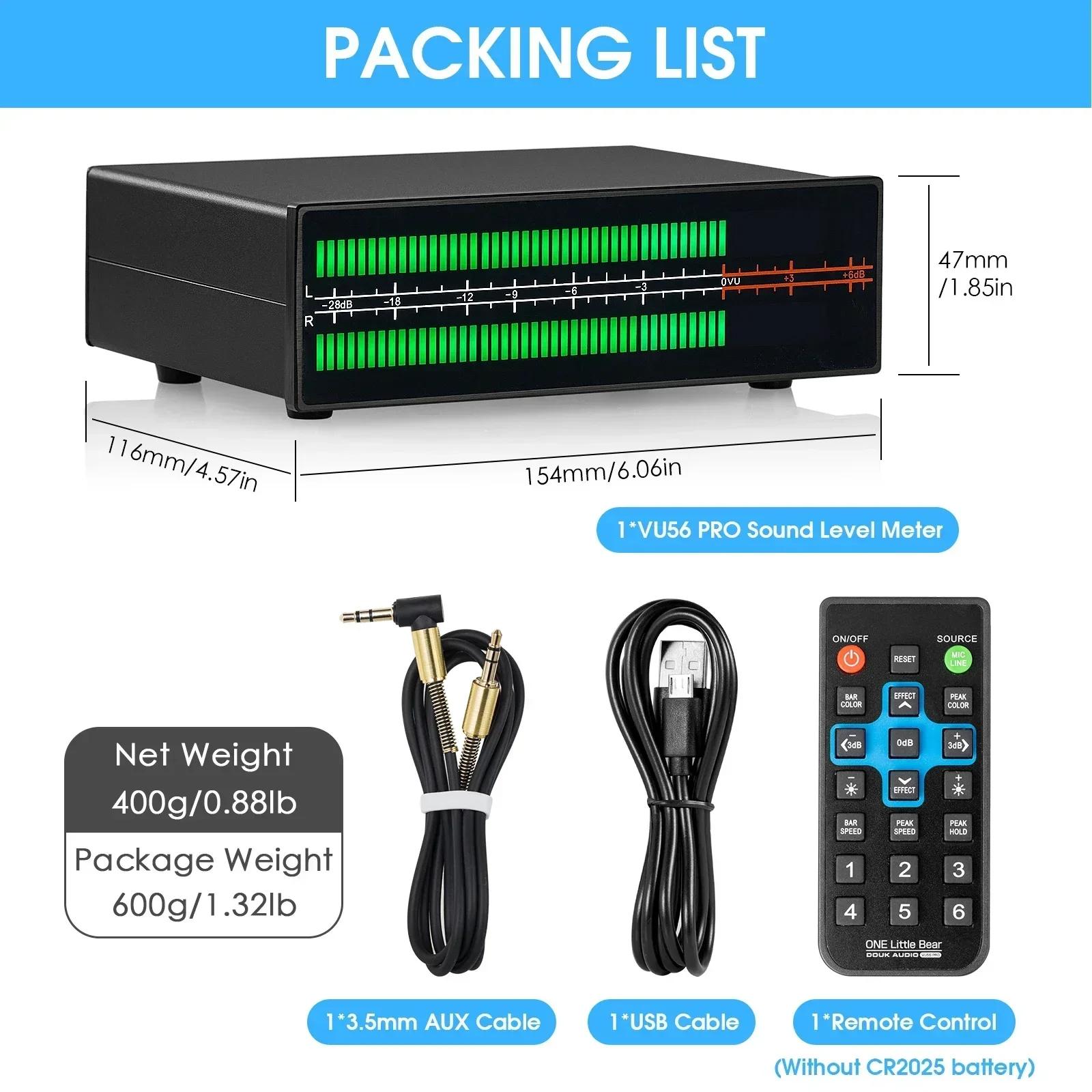 Douk Audio double canal LED sonomètre micro + ligne musique spectre visualiseur affichage stéréo Aud