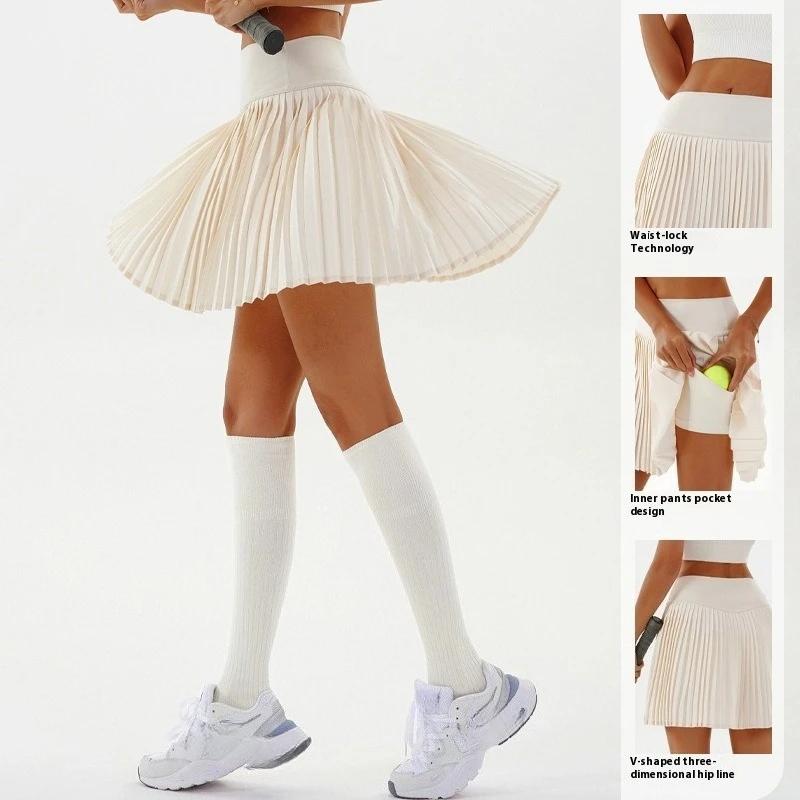 Jupe plissée de Tennis taille haute pour femmes, avec doublure intérieure, taille haute, Double couc