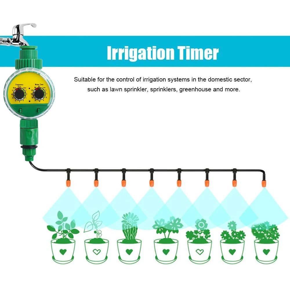 Tuyau d'arrosage automatique électronique de jardin en plastique vert extérieur, minuterie d'irrigat