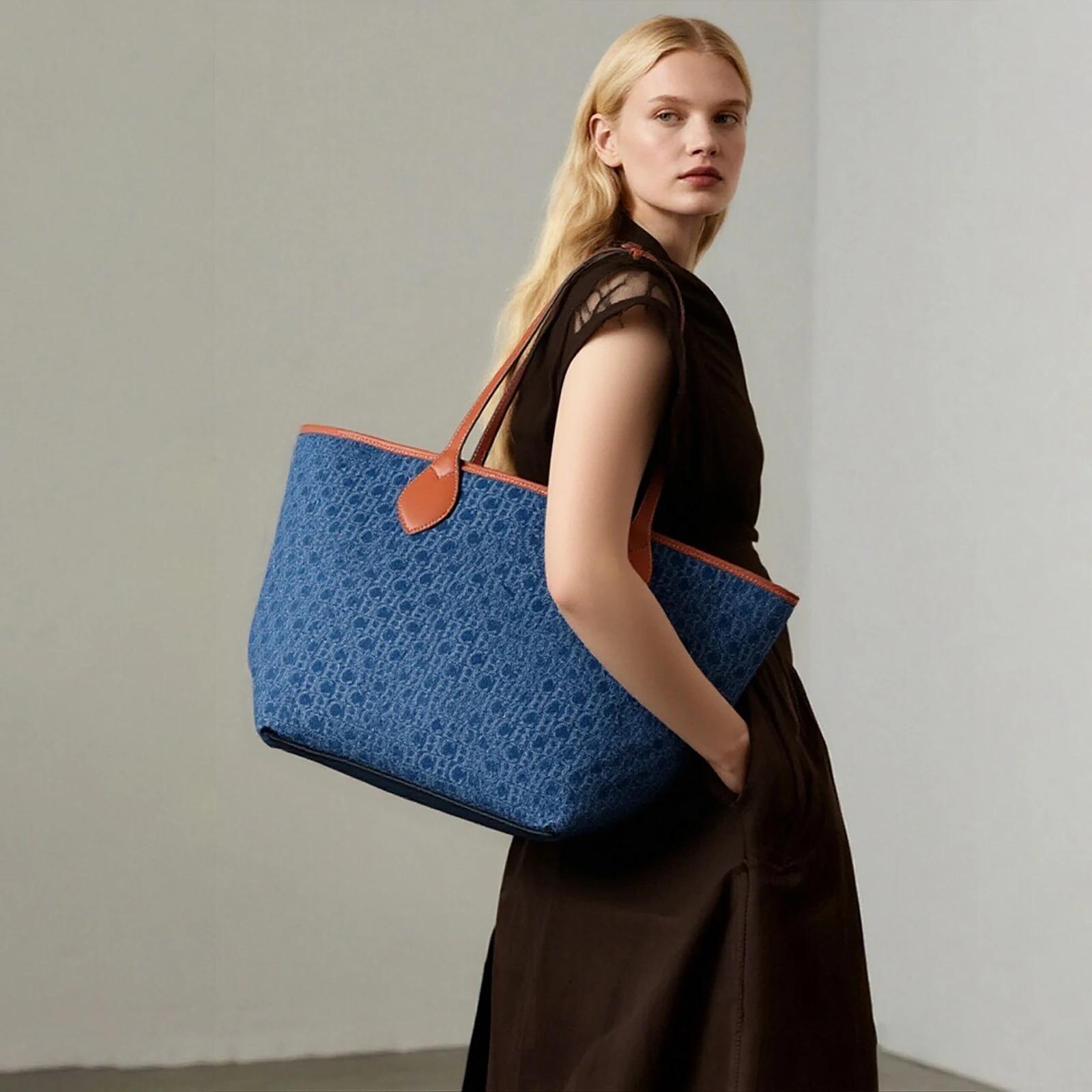 Sac fourre-tout classique de grande capacité pour femmes, sac à main de bureau à bandoulière unique,