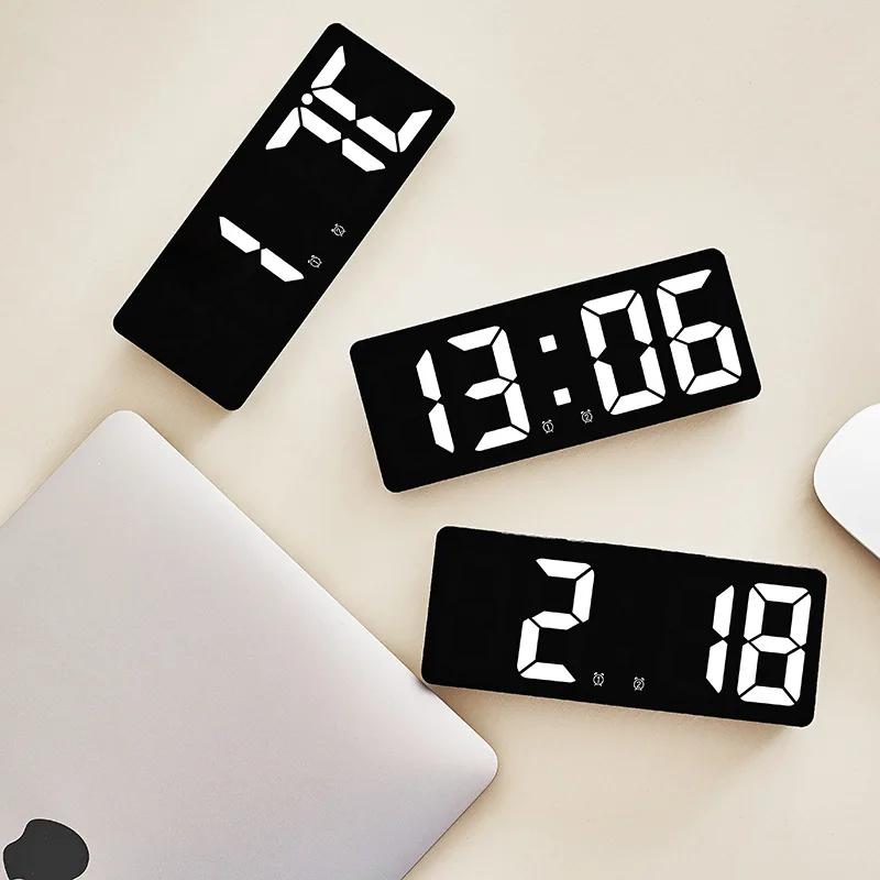 Numéro créatif horloge couleur veilleuse température calendrier réveil LED grand nombre horloge élec