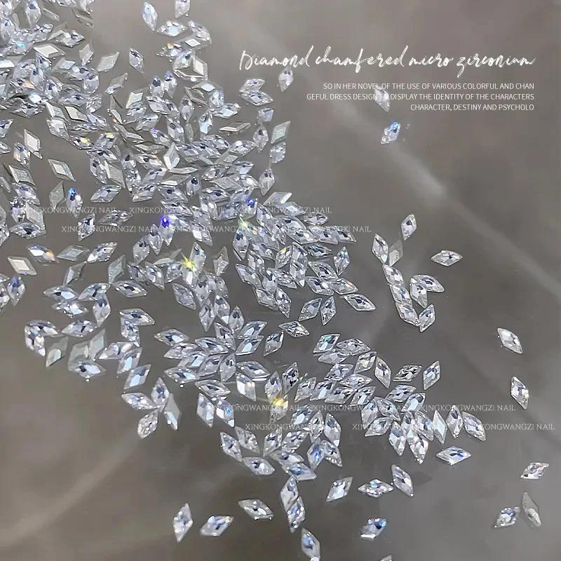 Mini diamant scintillant pour décorations d'ongles, strass 3D, cristal de luxe, Zircon, breloques po