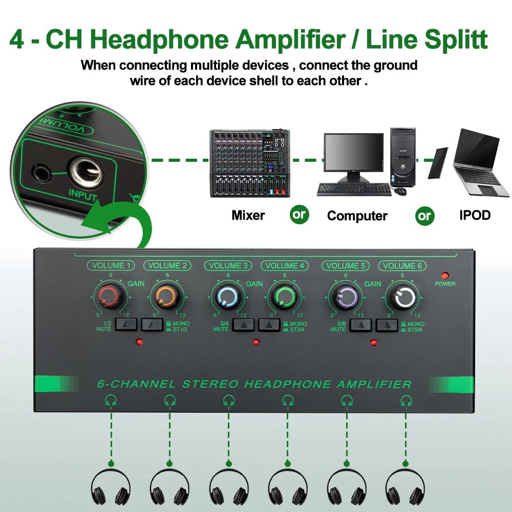 Mini amplificateur de casque Depusheng nouveau amplificateur Audio stéréo Ultra-Compact 4/6 canaux a